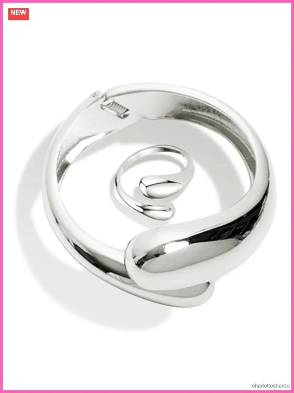 Roe Dolph Gold Cuff Bracelet and Ring Set for Women Open Bangle Chunky Matching